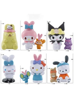 Y&D Kawaii Sanrio Figure My Melody kuromi Figure Birthday Party Supplies, Cinnamon Cupcake Toppers, Cute Mini Figure Toys Birthday Party Favor For Kids Fans Collection Bouquet Desk Decor  - Image 1