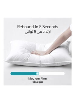 Donetella Single Hotel Cotton Pillow Cotton shell Double Edge Stitched  Premium Pearl 1200 gms Filling 50x75 cms  - Image 5