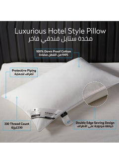 Donetella Single Hotel Cotton Pillow Cotton shell Double Edge Stitched  Premium Pearl 1200 gms Filling 50x75 cms  - Image 3