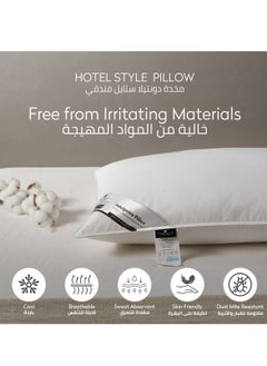 Donetella Single Hotel Cotton Pillow Cotton shell Double Edge Stitched  Premium Pearl 1200 gms Filling 50x75 cms  - Image 4