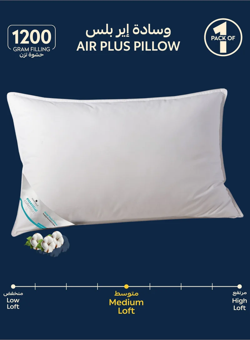 Donetella Single Hotel Cotton Pillow Cotton shell Double Edge Stitched  Premium Pearl 1200 gms Filling 50x75 cms