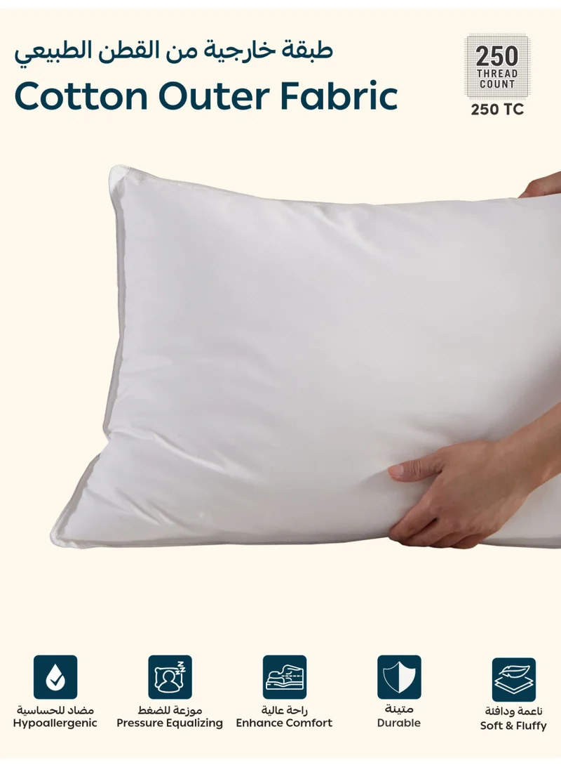 Donetella Single Hotel Cotton Pillow Cotton shell Double Edge Stitched  Premium Pearl 1200 gms Filling 50x75 cms