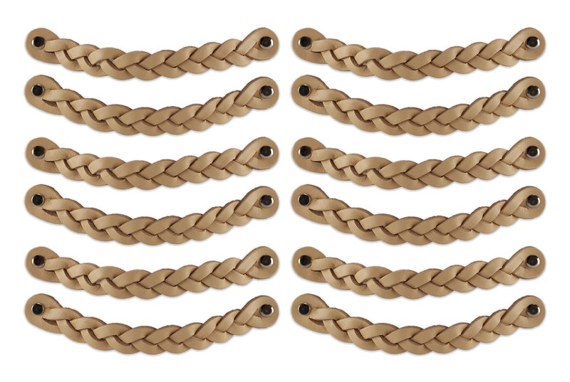 Brute Strength Leather Drawer Pulls Braided Natural 12 pcs 778 x 1 Leather Handle Leather Dresser Pulls Cabinet knobs Dresser knobs Dresser Handles - Image 2