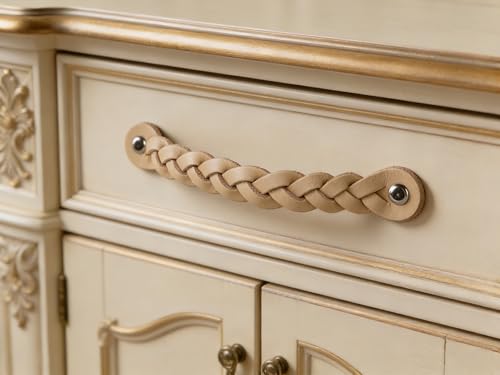Brute Strength Leather Drawer Pulls Braided Natural 12 pcs 778 x 1 Leather Handle Leather Dresser Pulls Cabinet knobs Dresser knobs Dresser Handles - Image 3