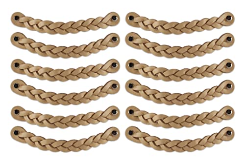 Brute Strength Leather Drawer Pulls Braided Natural 12 pcs 778 x 1 Leather Handle Leather Dresser Pulls Cabinet knobs Dresser knobs Dresser Handles - Image 1