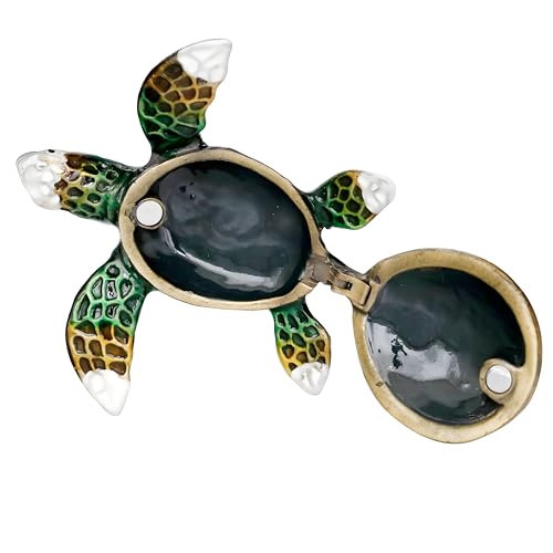 SEVENBEES Green Sea Turtle Box Hand Painted Hinged Small Trinket Boxes Enameled Sea Turtle Decor Jewelry Box Gifts for Home Decor - Image 5