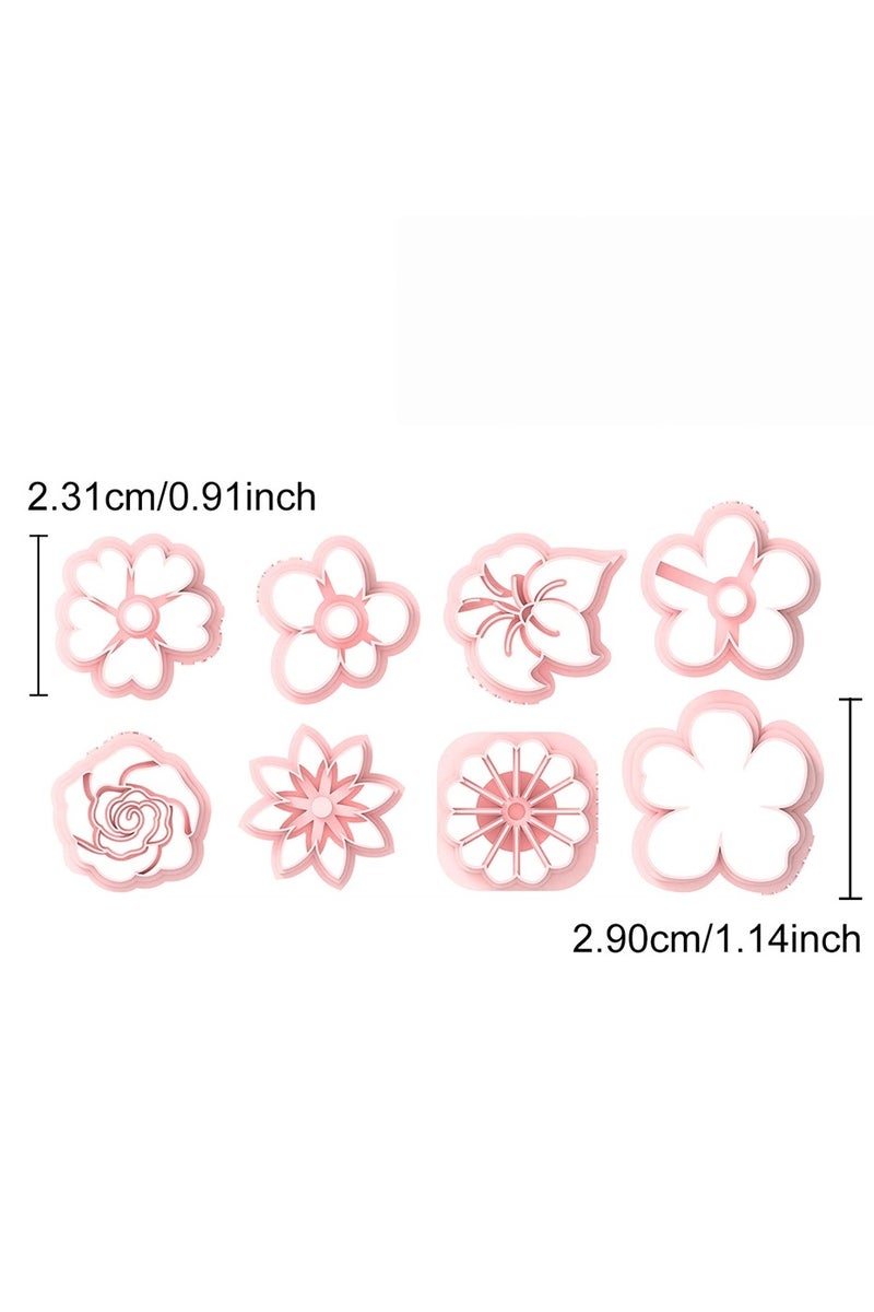 عام مجموعة من 8 قوالب زهور متعددة الأنماط لصنع أقراط الطين اللين، قوالب دقيقة عالية الجودة لتشكيل الزهور بدقة متناهية. - Image 4