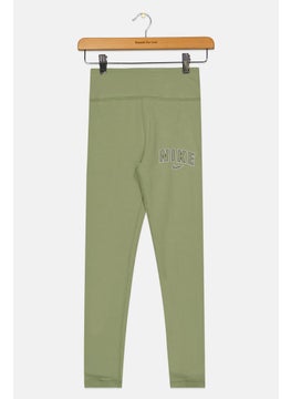 Nike Kids Girl Brand Logo Leggings, Light Olive  - Image 1