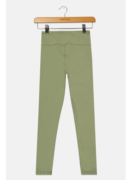 Nike Kids Girl Brand Logo Leggings, Light Olive  - Image 2