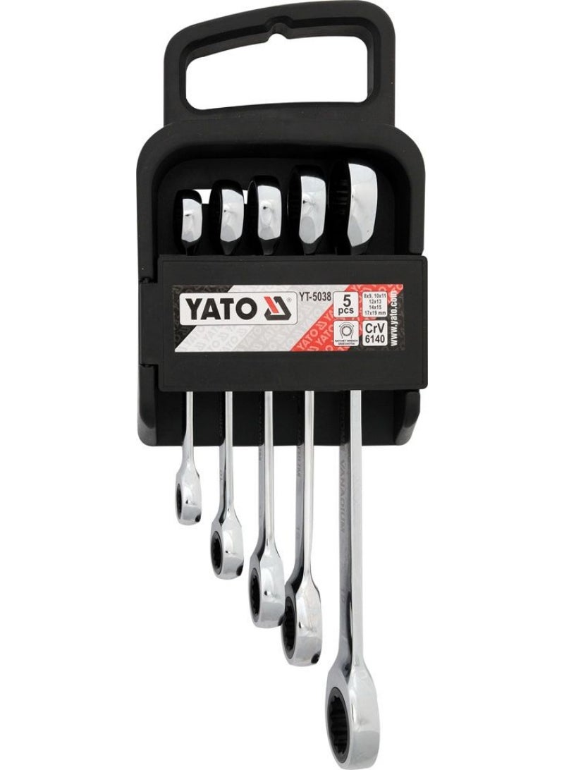 YATO Double Ratchet Wrench Set 5Pcs YT-5038