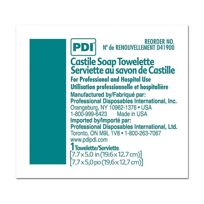 PDI D41900 Castile Soap Towelette 7.7"x5" Individually Wrapped 100/bx Sold Per Box - Image 3
