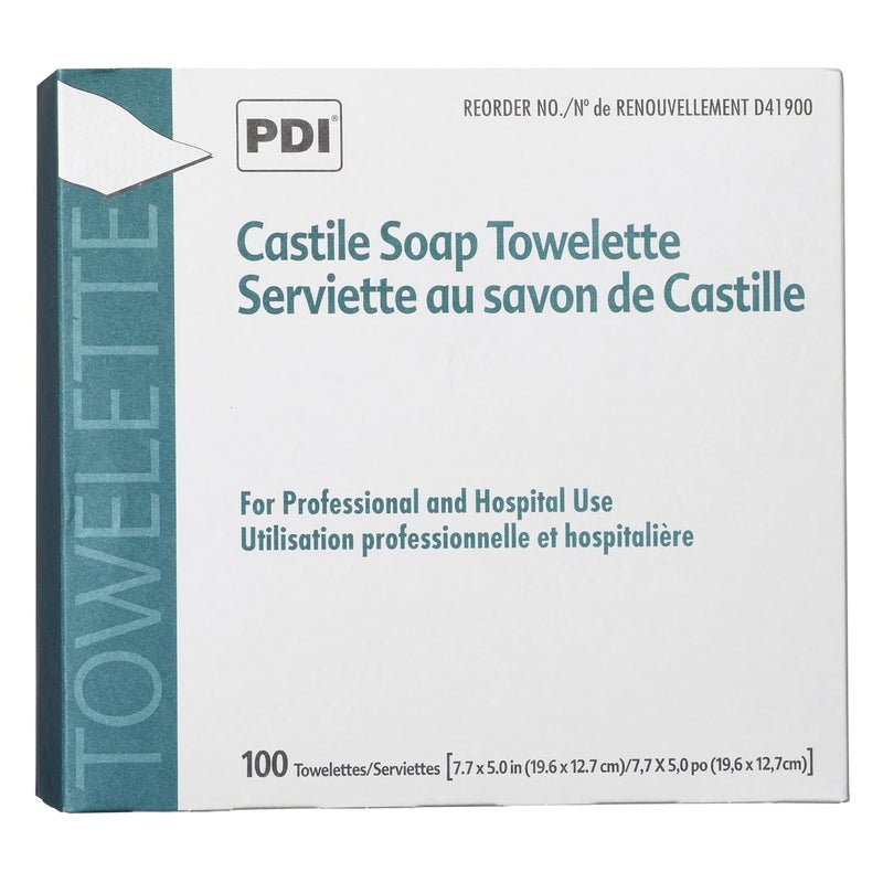 PDI D41900 Castile Soap Towelette 7.7"x5" Individually Wrapped 100/bx Sold Per Box - Image 5