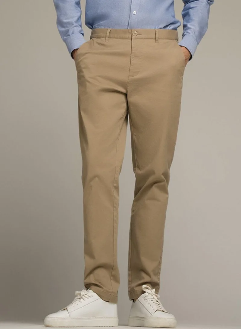 GIORDANO Men's Stretch Twill Khaki Pants
