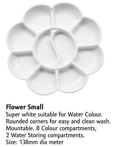 KRYTONEý2 Pcs Small Flower Shape Color Mixing Palette Paint Plate Draw Palette - White - Image 3