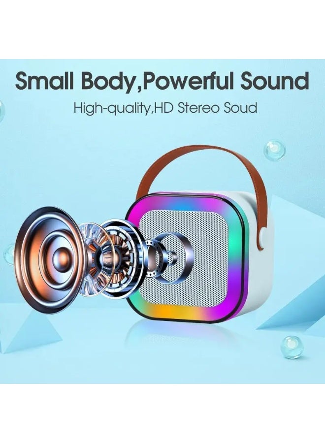 جهاز كاريوكي صغير للأطفال مع مكبرات صوت لاسلكية، مع ميكروفونين، ومكبرات صوت محمولة، وتأثيرات إضاءة RGB، ومناسب للتجمعات العائلية وحفلات أعياد الميلاد والشواطئ الخارجية وأجهزة الكاريوكي المنزلية - Image 5