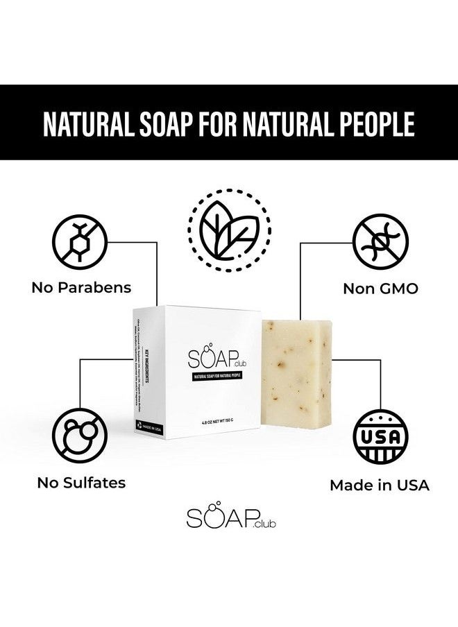 soap club - مجموعة هدايا من صابون البار الطبيعي للرجال والنساء برائحة الفانيليا صابون حمام مصنوع يدويًا صابون مقشر بالشوفان بار صابون صنع يدوي هدية للأعياد عيد الأم عيد الأب (3 قطع) - Image 1