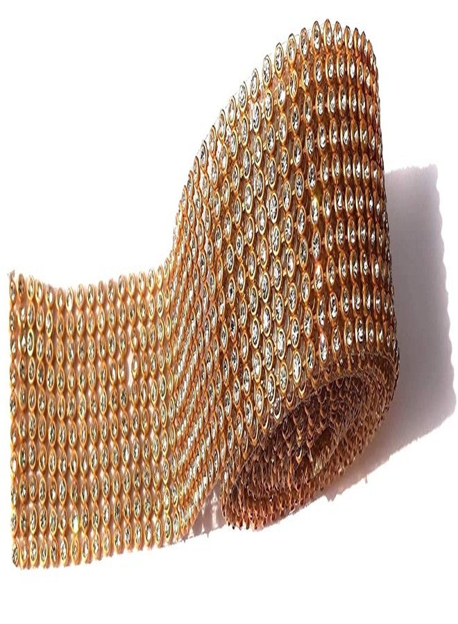 Beadsncraft Jewelry Making Material Accessories Item Kit Stone Sheet Stone lace for Jewelry Making Golden Color 10 line 1.25 Mtr - Image 1
