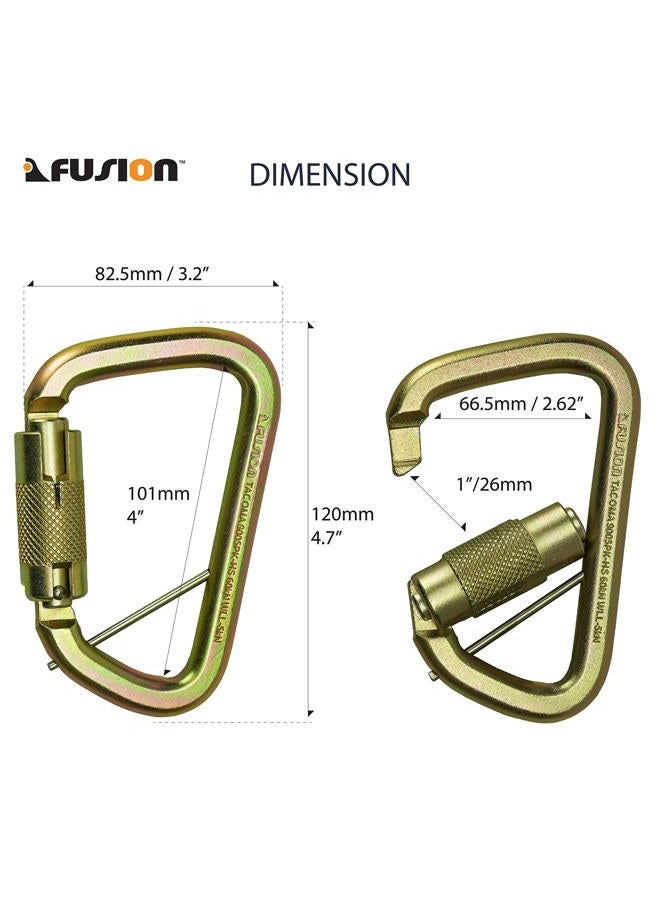 FUSION Climb Tacoma Steel High Strength Auto Lock Modified D-shaped Carabiner - Image 2