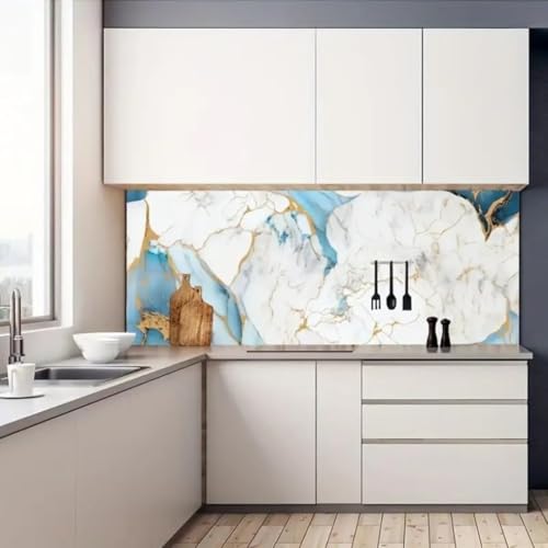 REZOVA Marble Waterproof Oil Proof Wall Paper Furniture Kitchen | Cabinets | Almirah | Tabletop,Table | WoodenTable | Wardrobe & PVC DIY Self Adhesive Sticker(60x200cm) (Golden Line) - Image 5