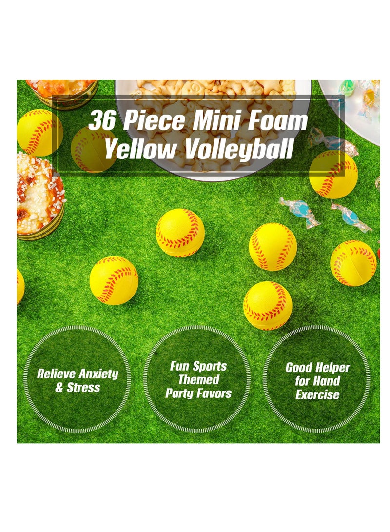 SYOSI Mini Softball Stress Ball Foam Sports Balls Party Favor Tiny Baseball Toys for Stress Relief, Party Bag Gift Fillers, School Carnival Reward, Ball Games(Yellow) - Image 2