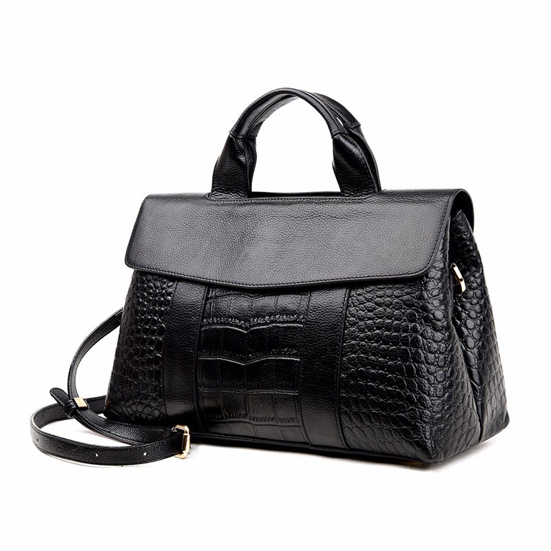 Genuine Leather Crocodile Pattern Handbag Large Capacity Women'S Bag Fashion Versatile Crossbody Shoulder Bag For Women - Image 2