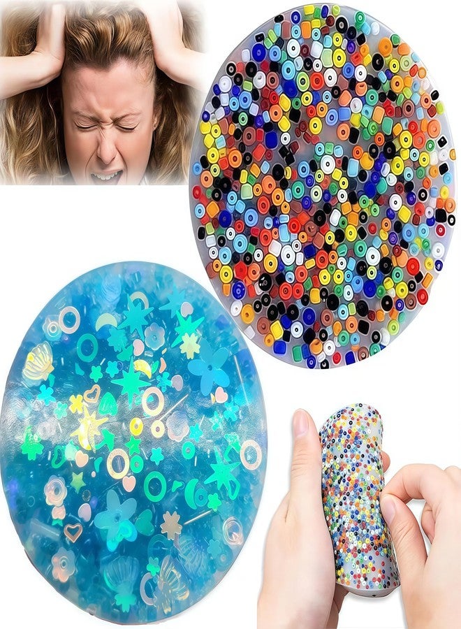 AALFA Reusable Picky Pad Fidget 2-Pack Fidget Toy for Trichotillomania, Skin Picking, Anxiety Relief, Silicone Sensory Pad, Luminous & Sea Blue Star - Image 1