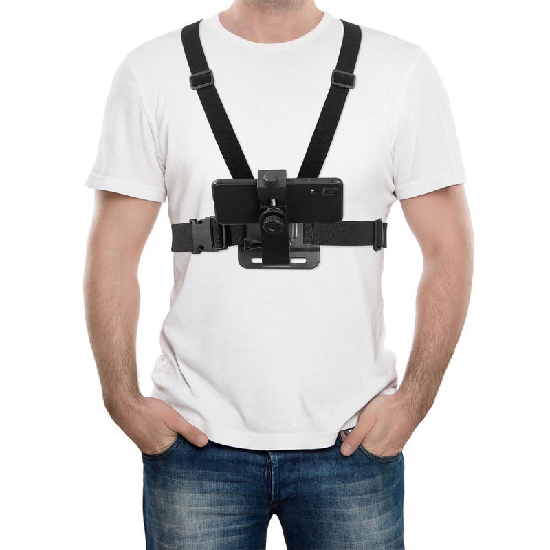 Fulushouxi Mobile Phone Chest Adjustable Strap Mount GoPro Chests, Cell Phone Clips Harness Holder Bracket for GoPro Hero 2018/7/6/5/4/3, Session, Action Camera Chest Strap Holder - Image 5