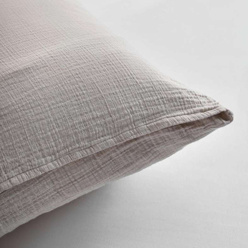 Pan Home طقم أغطية وسائد موسلين ناعمة كريمية - بيج طبيعي - Image 3