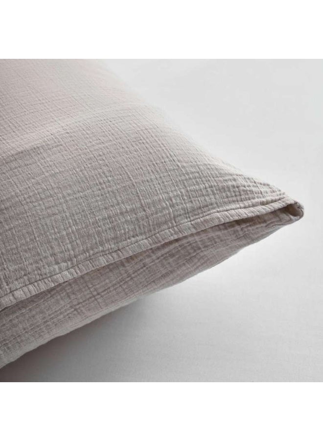 Pan Home Feather Soft Muslin Pillow Case Set - Natural Beige - Image 3