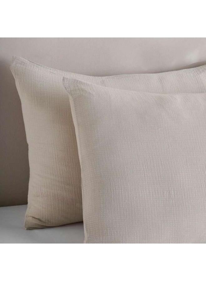 Pan Home Feather Soft Muslin Pillow Case Set - Natural Beige - Image 2