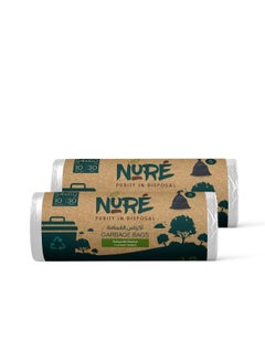 Nure Nure- Bio-Degradable Purity In Disposal Garbage Bag,10 Gallons, 30 Pcs, 54cmx60cm,Pack of 2  - Image 1