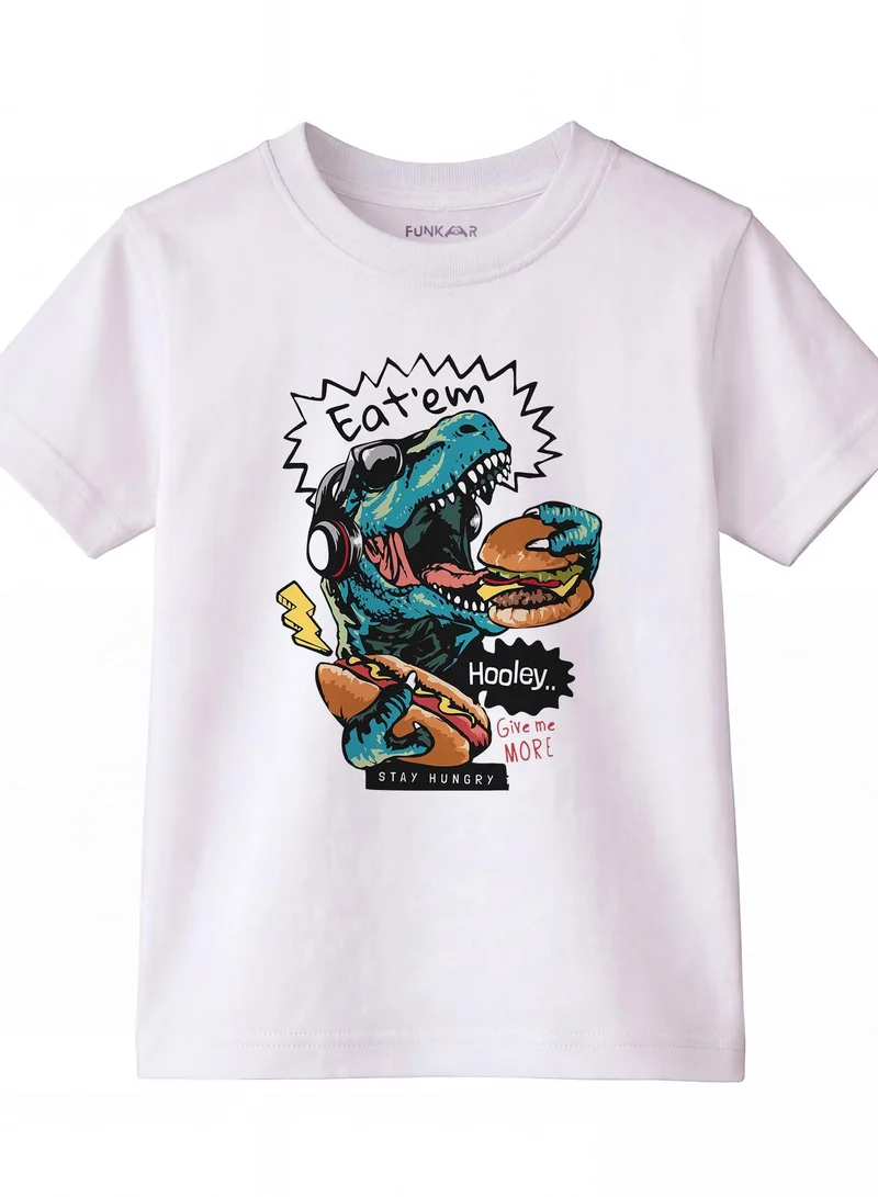 Funkaar Funkaar Unisex Dino Eatem Graphic Print Tshirt