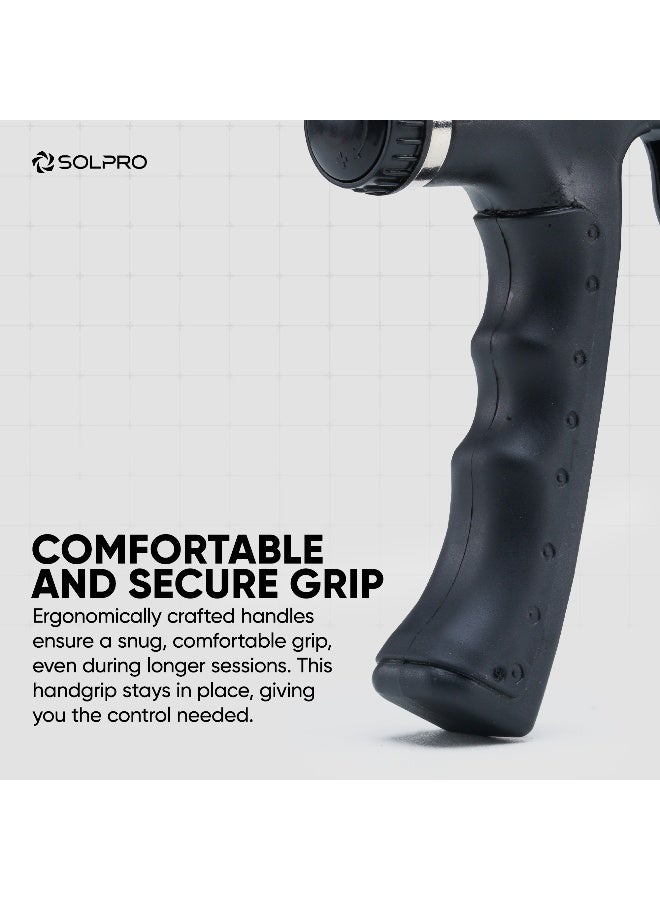SOLPRO Velgrip Adjustable Hand Grip Strengthener with Mechanical Counter for Men & Women | Adjustable 5 to 60 kg Resistance | Forearm, Wrist & Finger Strengthener | Home, Gym & Rehab Workouts (Black) - Image 5