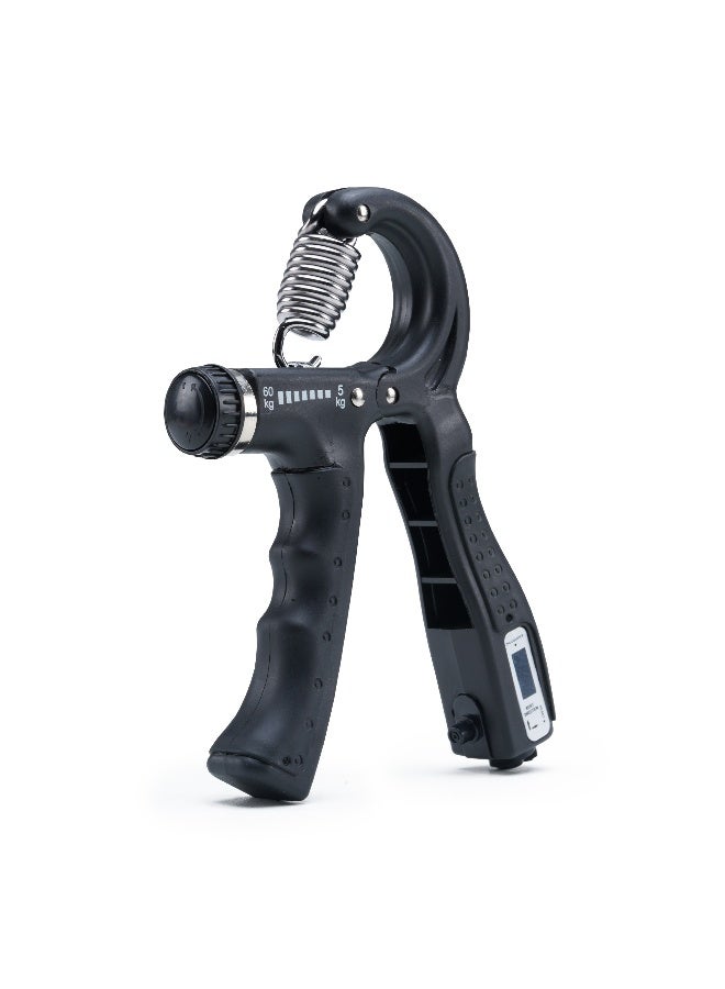 SOLPRO Velgrip Adjustable Hand Grip Strengthener with Mechanical Counter for Men & Women | Adjustable 5 to 60 kg Resistance | Forearm, Wrist & Finger Strengthener | Home, Gym & Rehab Workouts (Black) - Image 1