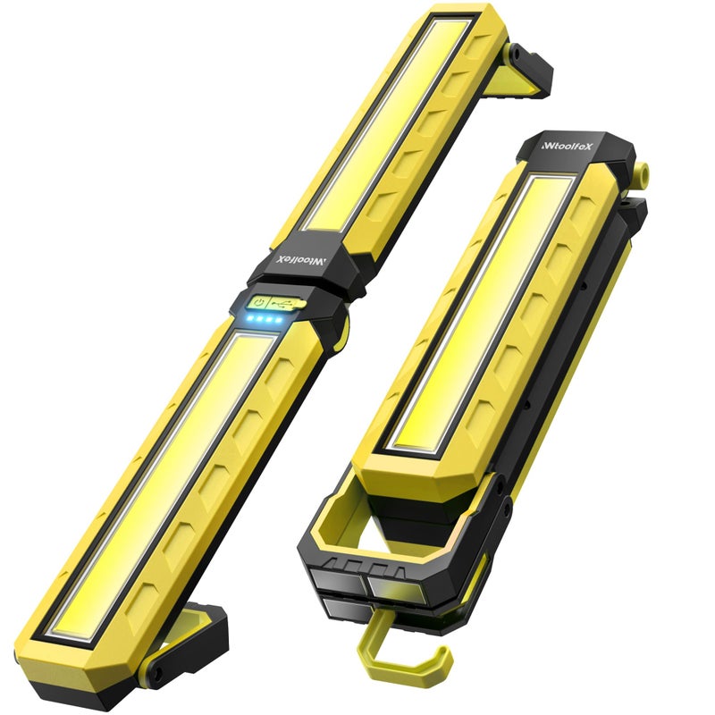 Wtoolfex Mechanics Work Light, Under Hood Working Light Bar with Magnetic, 5600AH 3600LM Portable Cordless Work Light for Mechanic, Job Site Lighting for Underhood/Mechanic/Car Repairing/Garage -Yellow - Image 1