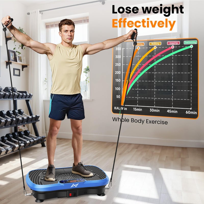 AXV Vibration Plate Fitness Platform Exercise Machine Vibrating Shaking Full Body Shaker Workout Vibrate Stand Shake Board Sport Gym for Weight Loss Fat Burner for Women Men - Image 4