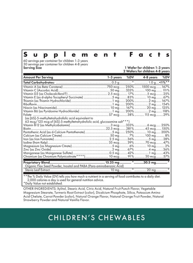 MICHAEL'S Health Naturopathic Programs Children’s Chewables - 60 Vegetarian Wafers - Fruit Punch Flavor - Multivitamin & Mineral Supplement - Kosher - 30 to 60 Servings - Image 2