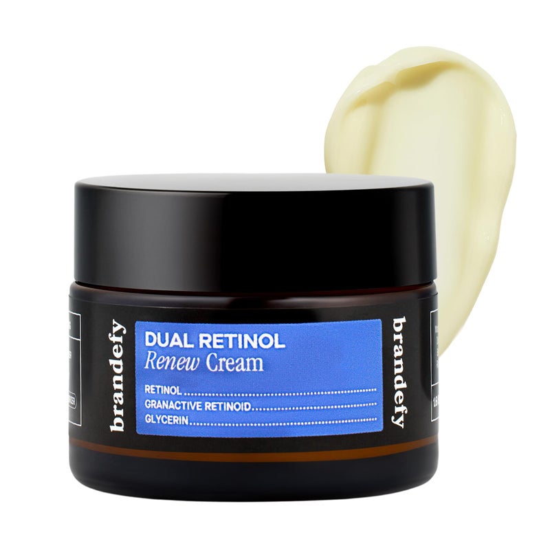 Brandefy Dual Retinol Renew Cream with 0.3% Retinol & 1% Granactive Retinoid, Face Moisturizer for Wrinkles & Fine Lines, Made in The USA, Suitable for All Skin Types (1.6 Oz) - Image 1