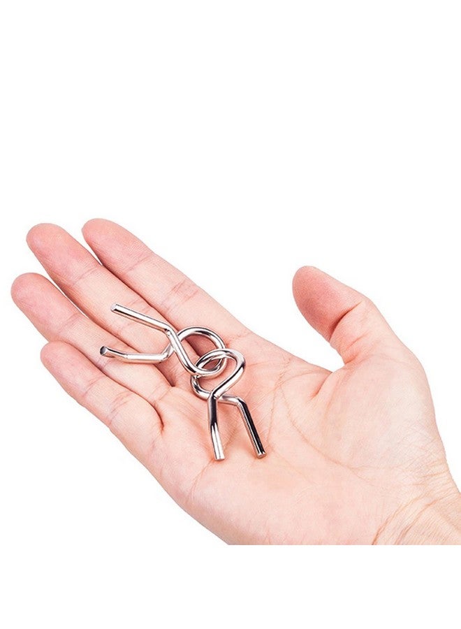 AUGEN AUGEN Brain Teasers Metal Wire Puzzle Toys, IQ Tester, Brain Games for Kids and Adults, Fun Fidget Puzzles, Train Your Brain, Disentanglement Puzzle Unlock Interlock Toys (8 Pieces, Model- C)  - Image 3