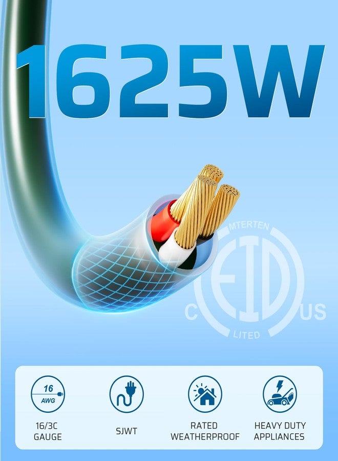 ديوينويلز موزع كابل تمديد خارجي من ديوينويلز، من 1 إلى 3، بمقابس ثلاثية الأطراف، سلك مقاوم للعوامل الجوية 16/3C SJTW بطول 25 قدمًا، أخضر اللون. - Image 4