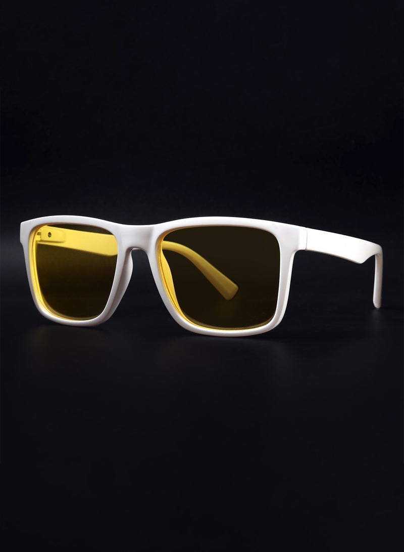 Woggles Auralite White Polarized Square Sunglasses  - Image 4