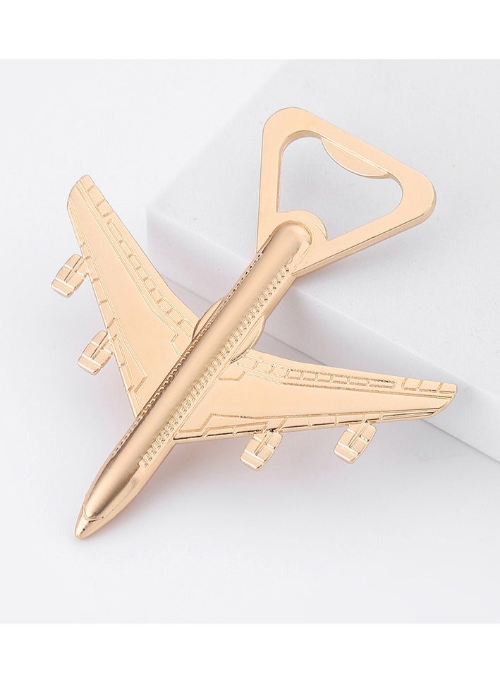 A gold zinc alloy creative airplane bottle opener with gift box  - Image 2