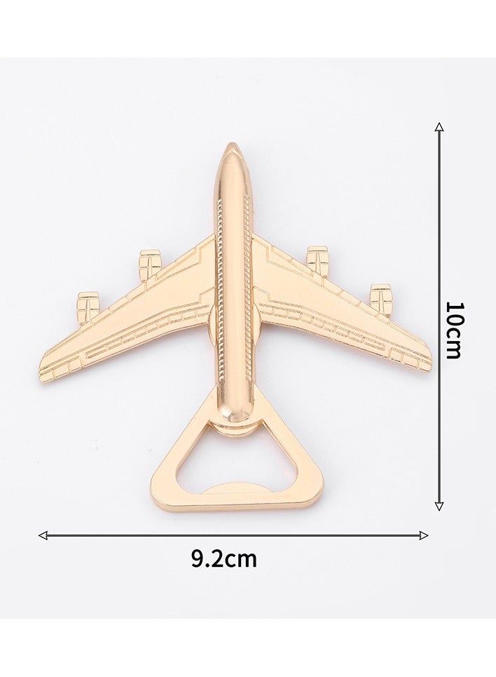 A gold zinc alloy creative airplane bottle opener with gift box  - Image 3