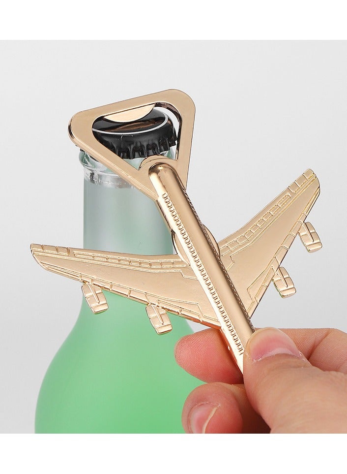 A gold zinc alloy creative airplane bottle opener with gift box  - Image 4