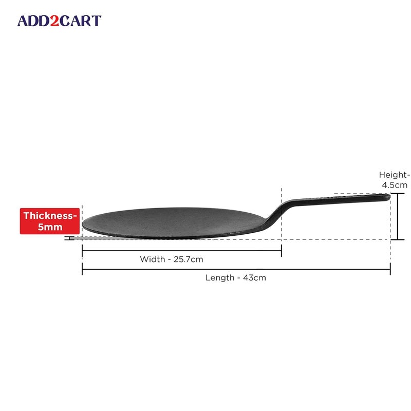 Add2Cart Pre Seasoned Cast Iron RotiChapatiPhulka Tawa with Handle 257 cm Naturally Non Stick Tawa 100 Pure Toxin Free Rust Proof Gas Base Safety Sleeve - Image 4