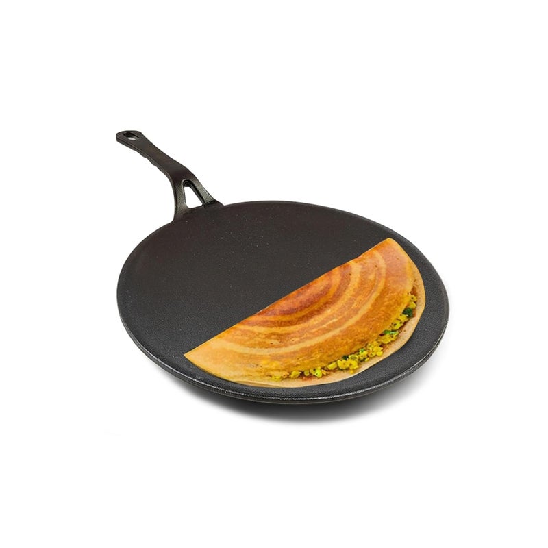 Add2Cart Pre Seasoned Cast Iron RotiChapatiPhulka Tawa with Handle 257 cm Naturally Non Stick Tawa 100 Pure Toxin Free Rust Proof Gas Base Safety Sleeve - Image 1