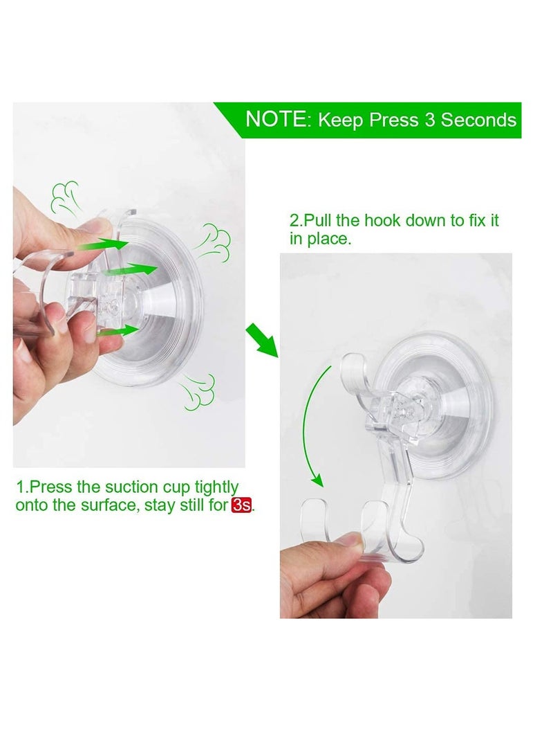 Powerful Waterproof Shower Suction Cup Hooks 4 Pack for Razor Towel Bathrobe and Kitchen Use Removable Reusable Wall Hangers - Image 2