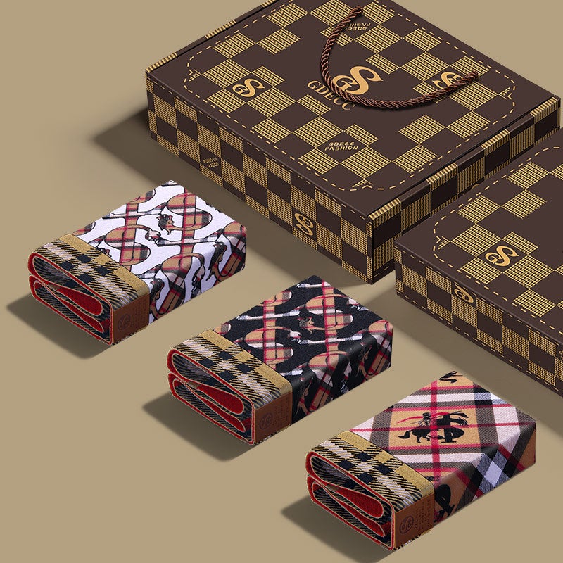 S620 Classic Retro Printed Cotton Underwear 3/4 Gift Box - Image 1