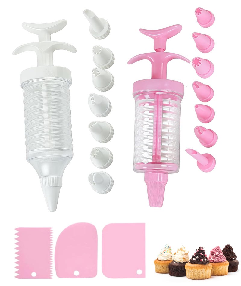 INIMAGINE 19 Pcs Piping Bags with Nozzles Set, Baking Tools, Cake Baking Set Complete Cake Decorating Kit with Flower Nail and Coupler for Professional Cake Decoration - Image 1