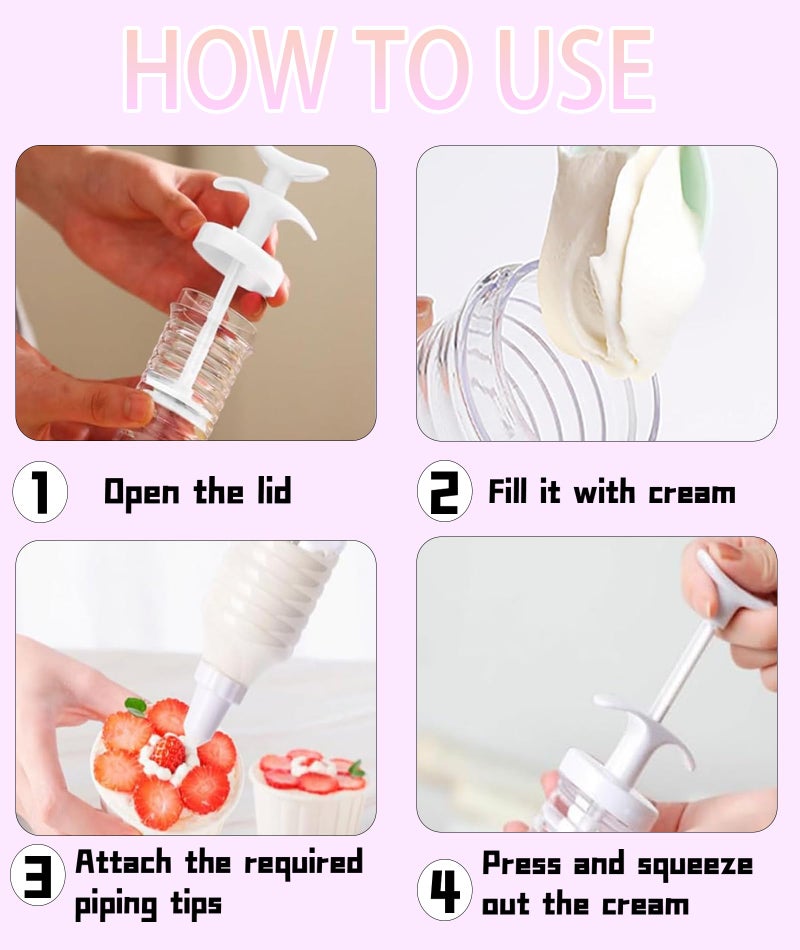 INIMAGINE 19 Pcs Piping Bags with Nozzles Set, Baking Tools, Cake Baking Set Complete Cake Decorating Kit with Flower Nail and Coupler for Professional Cake Decoration - Image 3